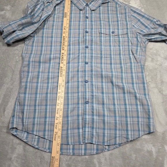 Royal Robbins Plaid Button Down Long Sleeve Shirt Mens L Blue Gray Casual Career - Picture 4 of 6